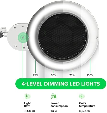 4BLANC® Alize Original Vacuum Nail Dust Collector for Pedicure with Built-in Dimmable LED Lamp, Certified HEPA 11 Medical Grade Replaceable Filter, and Universal Table Mount