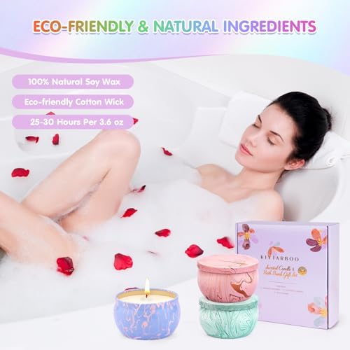 Bath Bombs for Women Gift Set - Bath Sets for Women Gift - 5 Large Bath Bomb Set with 4 Shower Steamers & 3 Candles - Birthday/Thanksgiving/Mother's Day Gifts