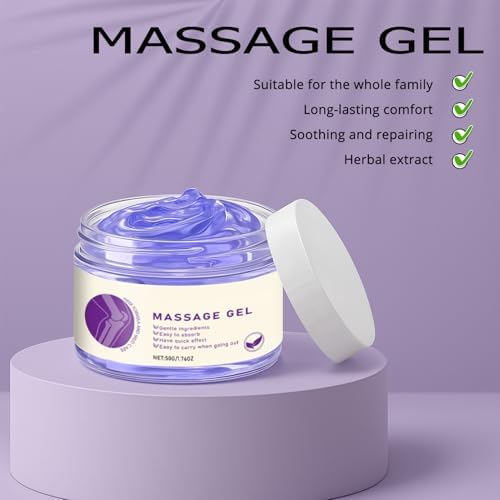 2Pcs Soothing Relief Massage Gel – Turmeric & Emu Oil Arthritis Purple Gel,for Joint Support, Comforting Massage Cream for Knees, Back, Neck, Hands and Feet