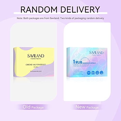 SAVILAND Chrome Nail Powder Set: 24 Colors Metallic Mirror Effect Iridescent Chrome Nail Powder for Gel Polish Holographic Chameleon Pigment Nail Art Decoration Glitter Dust Home Salon Manicure DIY