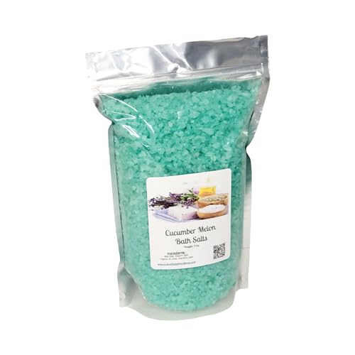 Bath Salts | 4lb Bag (64 oz.) | Cucumber Melon Scent | Epsom Salt | Sea Salt | Bathing | Body Care | Beauty | Relaxation | Spa | Pedicure | Manicure