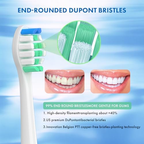 Replacement Toothbrush Heads Compatible with Philips Sonicare：10 Pack Soft Replacement Electric Brush Head for 4100 5100 6100 HX9023/65 W Optimal Plaque Control Snap-on System