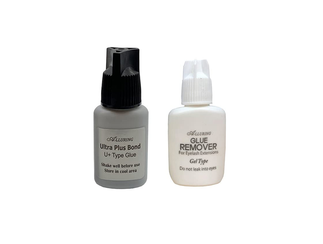 Alluring Ultra Plus Powerful Glue Adhesive Strong Long Lasting 10Ml & Alluring Glue Remover (Gel Type)