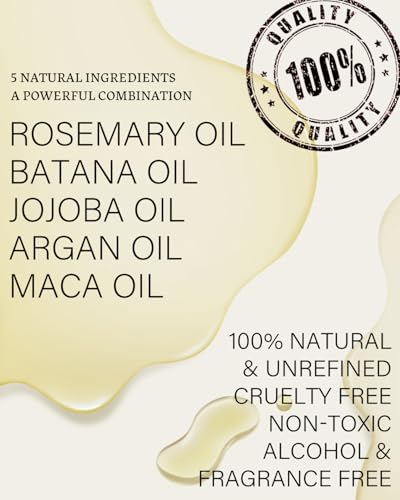 Batana Oil for Hair Growth, with Rosemary Oil Maca Argan Jojoba Oil, Promotes Hair Thickness, Nourish Scalp and Hair for All Hair Tapes | Glass Bottle with Dropper | 1fl oz + 1 fl oz