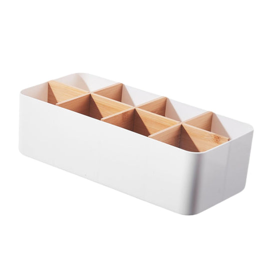 Funananhdd Desk Organiser,Remote Control Holder,White Desk Tidy Stationary Organiser with 8 Compartments,Multifunctional Desk accessories & storage products for Office School Home