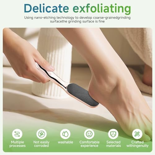 2Pcs Nano Glass Foot File,Nano-Glass Foot File,Foot Scraper for Callus Removal,Veinsgrain Foot Files (Gold+Blue)