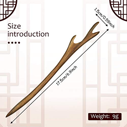 Chuangdi 8 Pieces Wooden Hair Sticks Japanese Hair Chopstick for Women Bun Maker, Chinese Chopstick Hairpin for Women Handmade Chignon Maker Accessories(Classic Pattern)