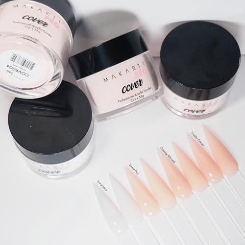 Cool Tone Acrylic Powder Collection - Essential Nude and Pink Cover Powder - Smooth Application - Professional Quality for Nail Technicians - Beginner Friendly - 8-Piece Set with 2oz/56g
