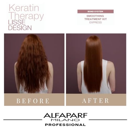 Alfaparf Milano Home Keratin Hair Treatment - Lisse Design Express Brazilian Hair Straightening and Smoothing - Formaldehyde Free - Sulfate Free