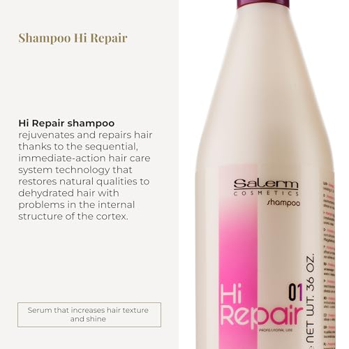 SALERM - Repairing Shampoo - Hi Repair Shampoo - 1000 ml - Deep Hydration for Damaged Hair - Repairs and Rejuvenates - Shinier and Softer Hair - Immediate Effect
