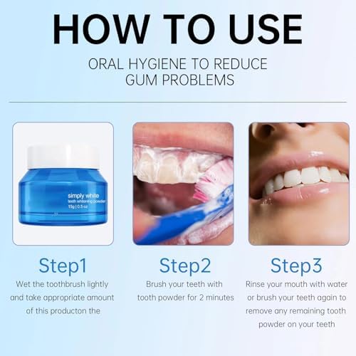 Teeth Whitening Deluxe Powder, Stain Removal, Mint Flavor, No Sensitivity, 1Pcs
