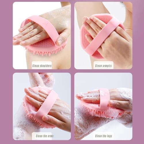 Scrubbies The Sud Bud, Silicone Body Scrubber, Scrubber for Body, Silicone Body Brush for Showering, Scrubber for Body, Bath, Shampoo and Massage 3 in 1, for All Skin Types (Blue+Pink)