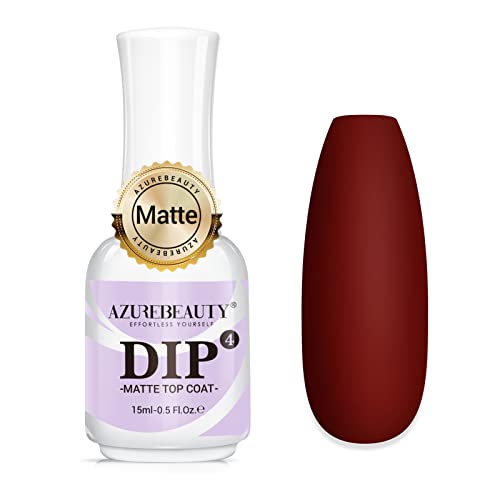 AZUREBEAUTY 3 Pcs Dip Powder Liquid Set, Base Top Coat with Activator Matte Coat Comprehensive Professional Dipping Powder Essential Set for Dip Nail Art, 15 ml 0.5 Oz Fast Dry No Nail Lamp Needed
