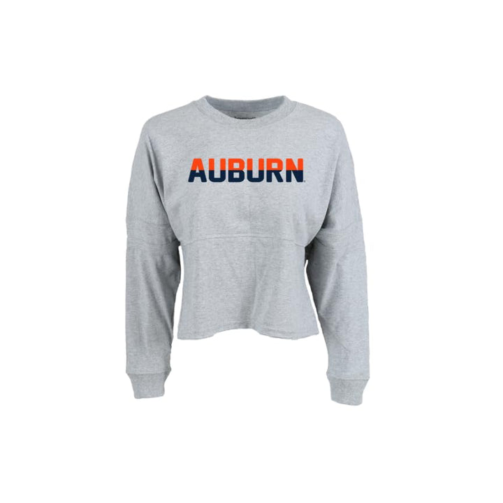 boxercraft Women's Auburn University Tigers Cropped Retro Jersey, Navy/Oxford, M