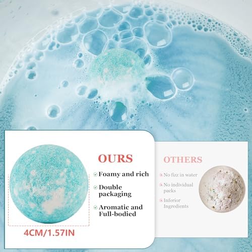 Bath Bombs for Women Gift Set, 50 Pcs Natural Organic Bubble Bathbombs with 10 Rich Scents, Handmade Bubble Bath Fizzy, for Bubble Bath Spa,Her/Him,Wife,Girlfriend,Mother Present Giving