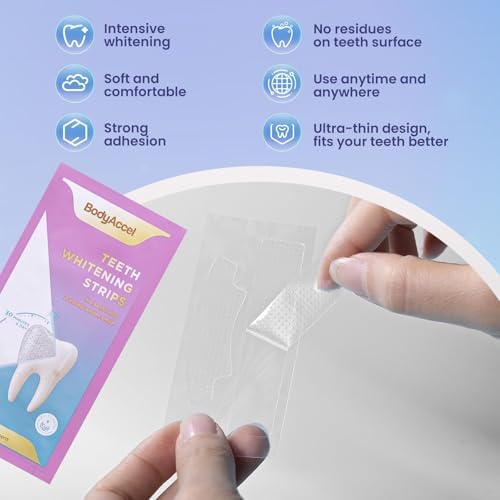 Teeth Whitening Strips, 7/14 Day Treatments, White Strips for Teeth Whitening, Residue-Free, Enamel Safe, Intensive Whitening, Rinse-Free (14 Count)