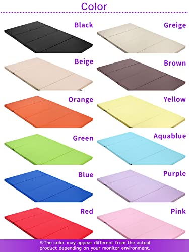 KaRaDaStyle Gymnastics Mat Folding Stretch Mats 71"x39"x2" Exercise Muscle Training Children Play Horizontal Bar Mat Yoga Sports Soundproof Home Use (Beige/4-fold)