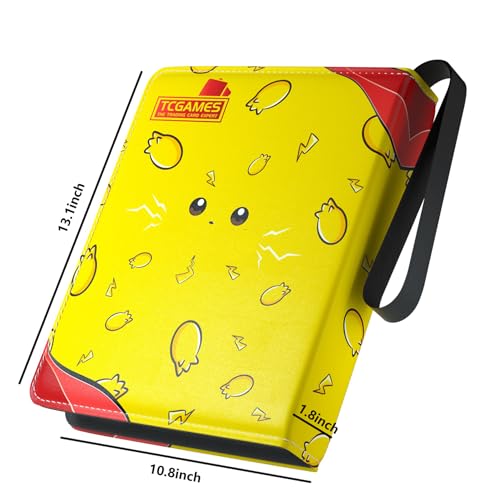 Card Binder 4-Pocket, 440 Pockets Card Holder Album with 55 Sleeves Red