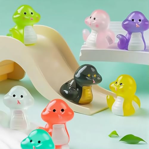 10Pcs Mini Resin Animals, Luminous Tiny Resin Animals, Glow in The Dark Miniature Snakes Figurines for Aquarium Fish Tank Potted Micro Fairy Garden Dollhouse Decorations