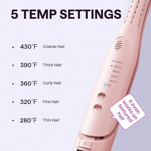 Wavytalk 0.65" Pencil Flat Iron, Cool Curl Pencil, Small Airflow Styler and Straightener for Short Hair, Pixie Cut and Edges, Curling Iron for Short Hair with 360º Cool Airflow for Long-Lasting Hold