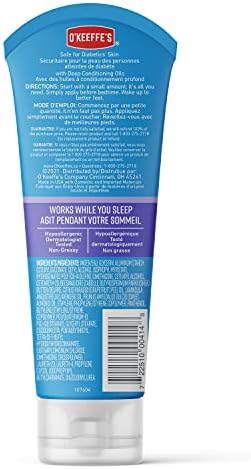 O'Keeffe's Working Hands Night Treatment Hand Cream and Healthy Feet Night Treatment Foot Cream, 7 Ounce Tube