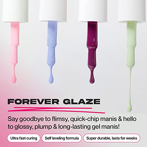 Nailboo Premier Forever Glaze Gel Nail Polish, Clear Top Coat LED Lamp Gel Polish, Self-Leveling DIY, Salon Quality Nail Color, Glossy Long-Wear, 0.3 oz