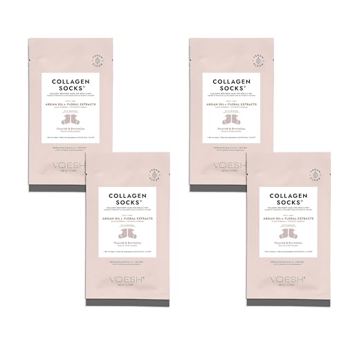 VOESH Collagen Socks, Collagen Socks for Dry Feet, Cracked Heel Repair, Moisturizing Socks, Spa Pedicure Treatment, Spa Socks, Foot Peel Masks, Vegan