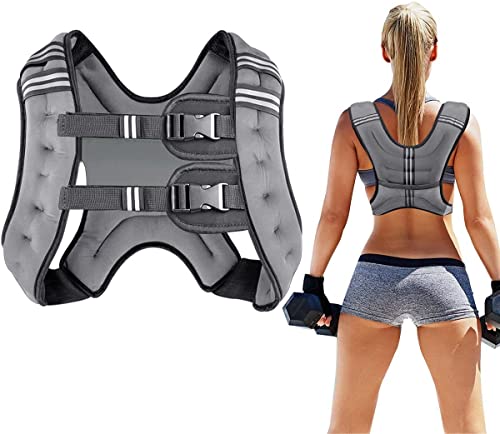 Prodigen Running Weight Vest for Men Women Kids 8 Lbs, Body Weight Vests for Training Workout, Jogging, Cardio, Walking, Elite Adjustable Weighted Vest Workout Equipment-Gray,8lbs