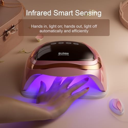 248W UV LED Nail Lamp, Nails Dryer for Gel Nail Polish, Fast Curing with Automatic Sensor 4 Timers and LCD Display Gift for Women and Girls