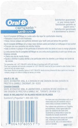 Oral-B Statin Tape Dental Floss 25m (6 Units) by Oral-B Satin Tape Mint