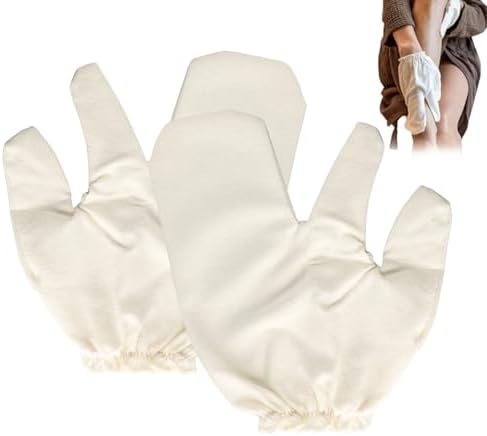 2 Pcs Raw Silk Massage Gloves, Exfoliating Bath Scrubbing Massage Shower Gloves for Women