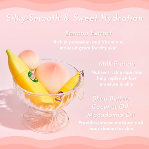 TONYMOLY Magic Fruit Hand Lotion, Nourishing & Moisturizing Hand Cream for Dry Cracked Hands, Soothes & Softens Skin, Banana, 1.52 oz