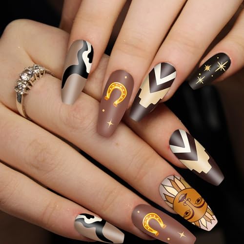 4Pcs Western Nail Plates Stamping Set Cowboy Cowgirl Stamp Templates Nail Art Plates for DIY Print Manicure Salon Design