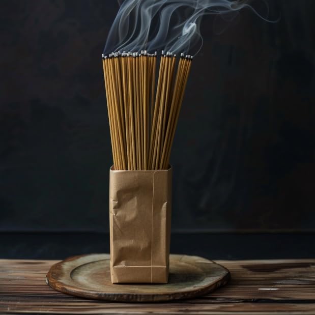 19 Inch JUMBO Blue lotus NATURAL Joss Incense Sticks -10 Pack Handmade