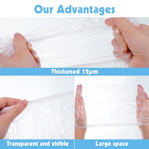 300 Pcs Disposable Shower Caps, 20.5In Large Plastic Bath Caps for Hair Treatment, Spa, Home, Kitchen, Hotel, Travel