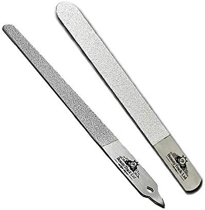 6-Inch Diamond Deb Nail File, for Manicure, Pedicure, Grooming Foot Skin, Podiatric Foot Care Instruments, Stainless Steel (Pack of 2, 2025 Stock), Pouch