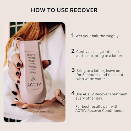 ACTIIV Recover Thickening Shampoo Treatment For Women | Supports the Appearance of Fuller, Healthier-Looking Hair, Supports Scalp Health, Plant-Based, Color-Safe, Vegan, All Hair Types