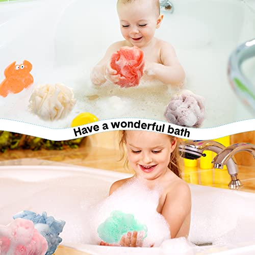 50 Pack Loofah Sponge Bath Sponge Shower Loofah Mesh Shower Ball Bath Pouf Wash Body Puff for Women Men, 30 g (Multicolor)