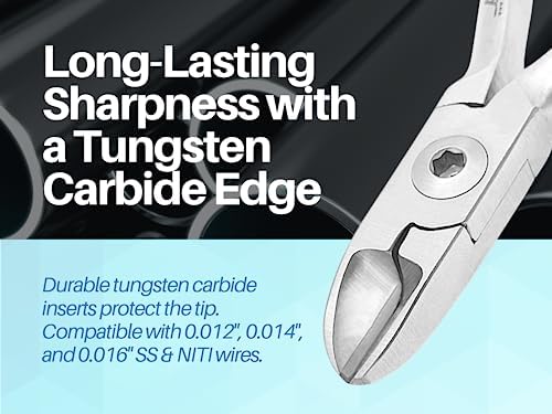 ARTMAN INSTRUMENTS Braces Wire Cutter – Orthodontic Dental Tool Pliers with Tungsten Carbide Inserts, Gold-Plated Handle, Autoclavable, Durable Cutting Edge