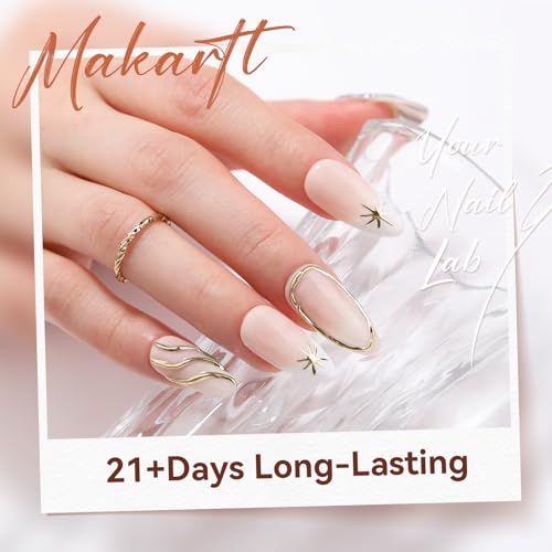 Makartt Chrome Gel Nail Polish Set: Metallic Gel Nail Polish, Silver and Gold 3D Metal Painting Gel for Nail Art Soak off UV/LED Glossy Mirror Effect Nail Glue Gel for Home Salon DIY Manicure（2pcs）