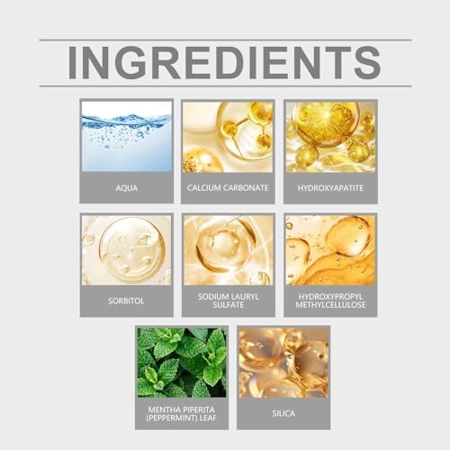 7.5% Hydroxyapatite Toothpaste 2 Packs, Nano Hydroxyapatite Toothpaste for Tooth Strengthening and Enamel Protection, Fresh Mint 120g