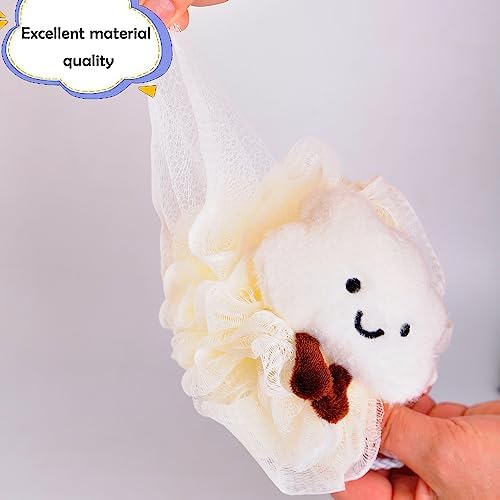 2 Pack Fun Bubble Bath Kid Loofahs, Cute Animal Loofah Bath Sponge, Shower Puffs Body Scrubber, Fun Bath Sponges - Shark and Dinosaur