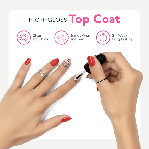 SUNUV Gel Nail Polish Kit with UV Light for Nails SUN2C 48W, 16 Colors Gel Polish Sets, Base and Top Coat with 8 PCS Manicure Tools Gift for Women