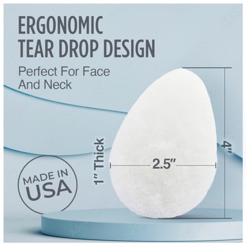 HartFelt [10 Pack] Regular Exfoliating Facial Sponge for Face - Daily Cleansing Face Scrubber - Buf Dirt Away with Puf Styled Reusable Face Pads for Removing Makeup, Dirt, and Dead Skin - Made in USA