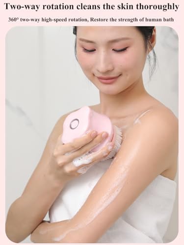 Electric Body Brush for Shower, Rotating Back Scrubber, Waterproof Rechargeable, Deep Cleansing