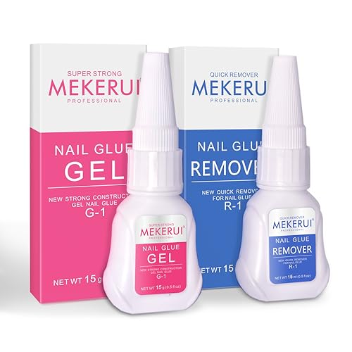 Nail Glue & Remover Kit - 30+ Days Long-Lasting Gel, No UV Light Needed, Dropper-Type Quick Removal (G1 & R1 Professional Bundle)