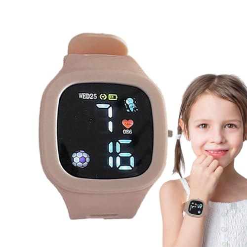 Ynnhik Children Digital Timepiece - Rectangular Glow Watch, Multicolor Electronic Face, Soft Rubber Strap | Bright Illuminated Feature, Fun Training Gadget Gift Idea Perfect Boys Ages Three Ten