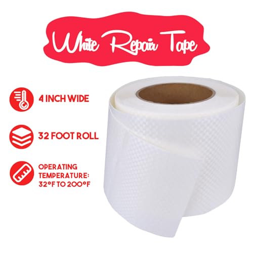 Autrends Tent Repair Tape, 4'' x 32FT Repair Tape for Tarp, RV Awning, Underbelly, Canvas, Bimini Tops, Fabric Repair for Tarp, Boat Cover Repair Tape, Tear Repair Patch Kit, Waterproof