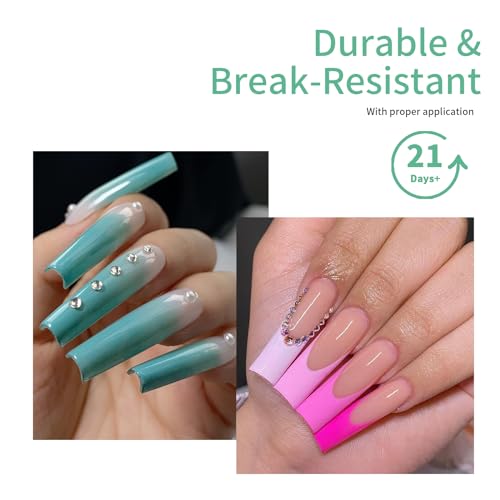 250pcs Sculpted XXlong Square Soft Gel Nail Tips, Professional False Nail Tips with Box - 10 Sizes Full Cover Clear Acrylic Press On Fake Nails for Extension Manicure Salon DIY at Home