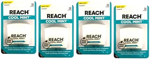 REACH Dental Floss, Cool Mint 55 yds (Pack of 4)